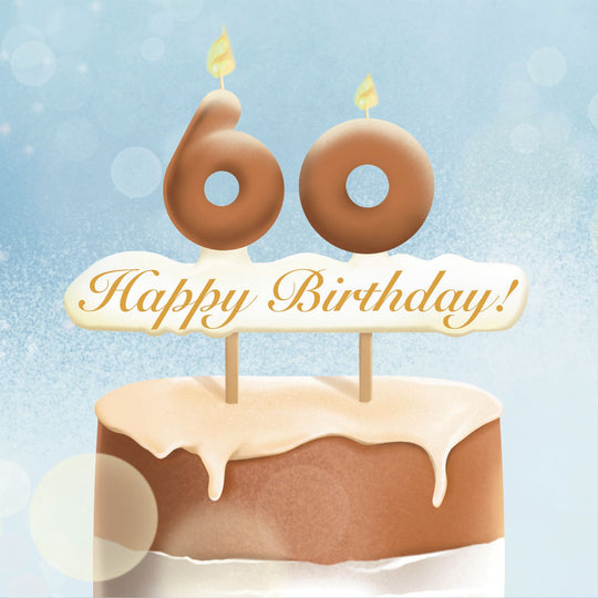 60th Happy Birthday Cake Card