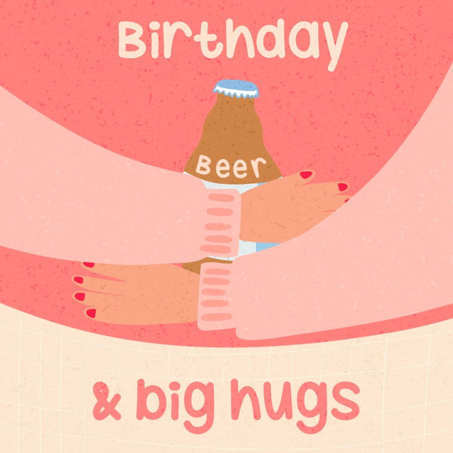Birthday Beer Hugs Card