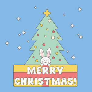 Merry Christmas Cartoon Rabbit With Gifts
