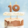 10th Happy Birthday Cake Card