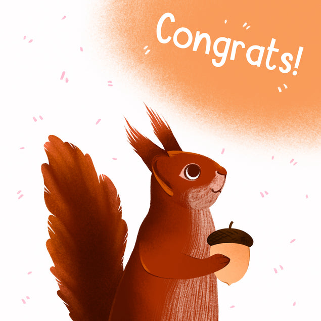 Squirrel With Acorn Congrats