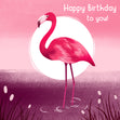 Happy Birthday Flamingo And Sunrise
