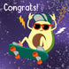 Cool Avocado Skater Congrats