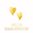 Happy 12th Wedding Anniversary Golden Hearts