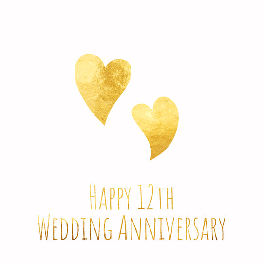 Happy 12th Wedding Anniversary Golden Hearts