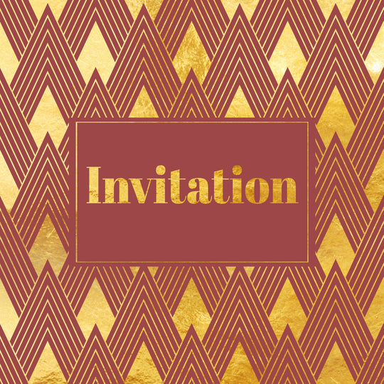 Golden Ornament Invitation Card