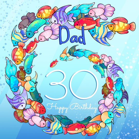 30th Birthday Fish Dad Card