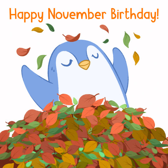 Little Penguin Happy November Birthday