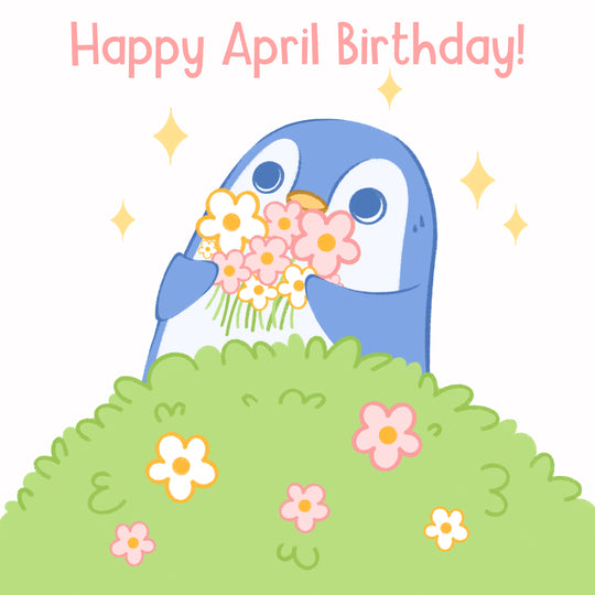 Little Penguin Happy April Birthday