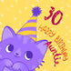 Happy 30th Birthday Cute Cat Auntie Card