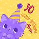 Happy 30th Birthday Cute Cat Mum Card