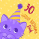 Happy 30th Birthday Cute Cat Dad Card