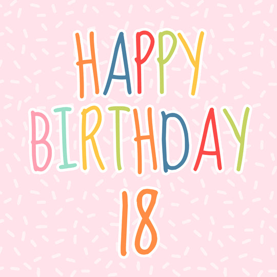 Stripes On A Pink Background Happy 18th Birthday