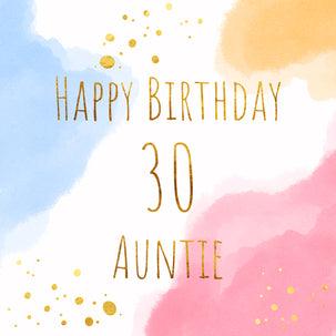 Golden Abstract Auntie 30th Birthday