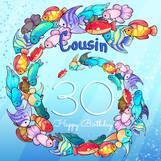 30th Birthday Fish Cousin Card