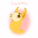 Yellow Llama On The Pink Background Happy Birthday