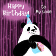 Purple Bamboo Background Panda Happy Birthday My Love