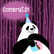Purple Bamboo Background Panda Congrats