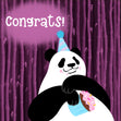 Purple Bamboo Background Panda Congrats