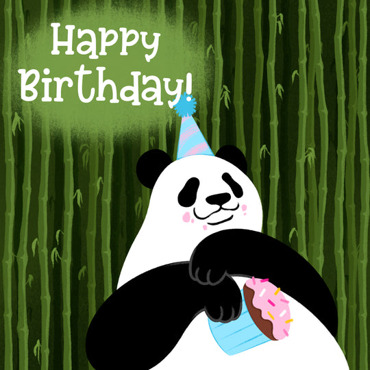 Panda With A Cake Happy Birthday