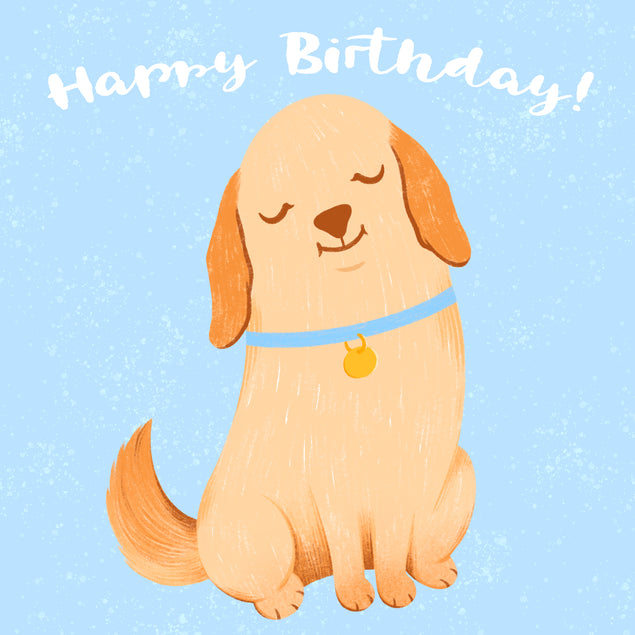 Happy Birthday Golden Retriever Blue