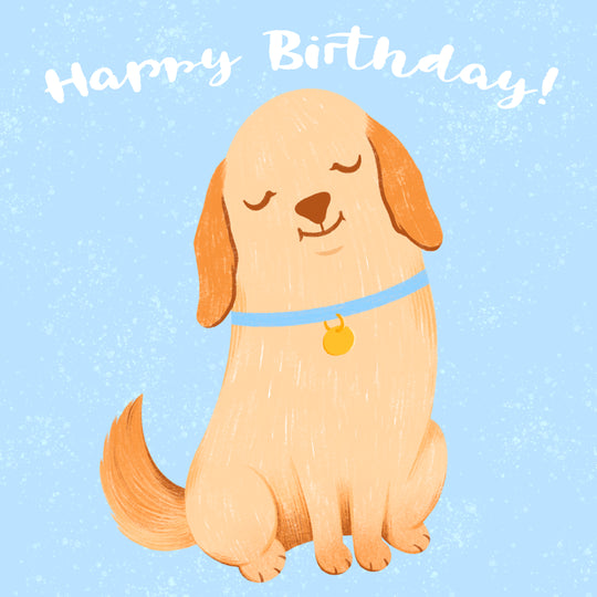 Happy Birthday Golden Retriever Blue