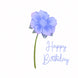 Blue Lovely Flower Happy Birthday