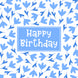 Blue Lovely Floral Print Happy Birthday