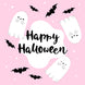 Cute Ghosts In Pink Happy Halloween