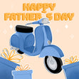  Blue Lambretta Scooter Happy Father's Day