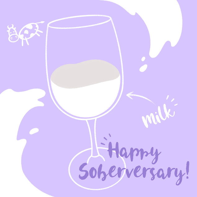 Milk Glass Happy Soberversary