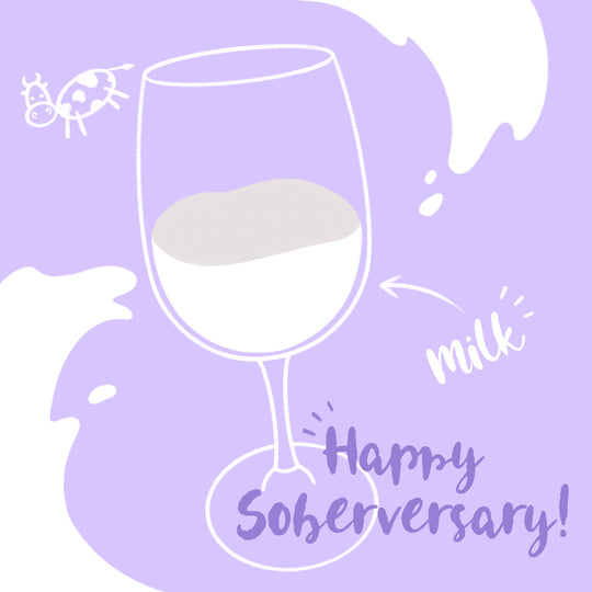 Milk Glass Happy Soberversary