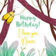 Happy Birthday Niece Yellow Butterfly On A Tree