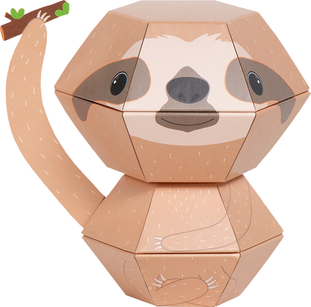 Cute Sloth 3D Pop-up Wild Card Character Boomf Confetti Greeting Card