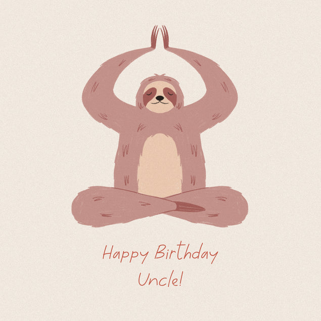 Happy Birthday Uncle Sloth Doing Yoga