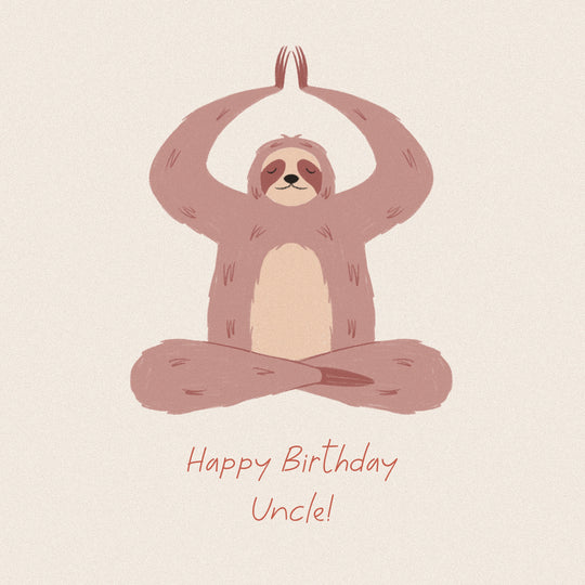 Happy Birthday Uncle Sloth Doing Yoga