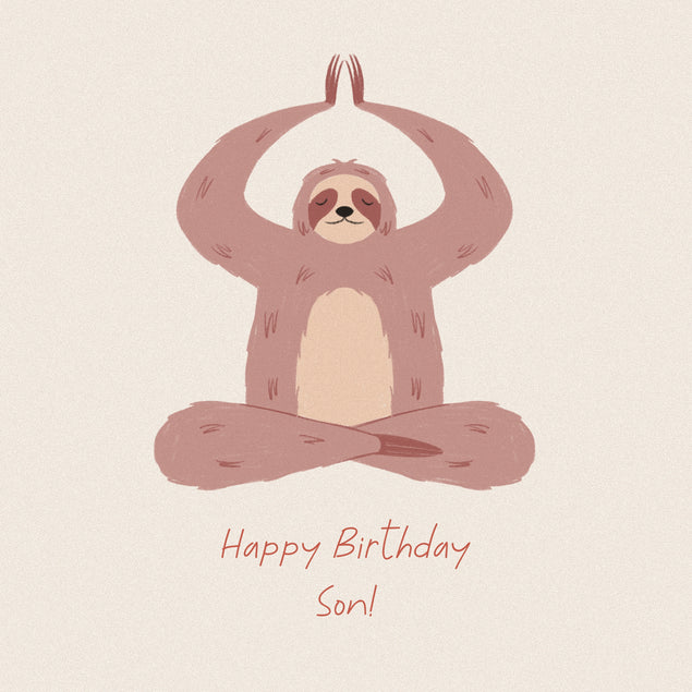 Happy Birthday Son Sloth Doing Yoga