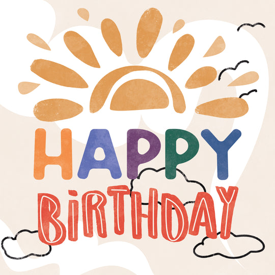 Sunshine Water Color Happy Birthday