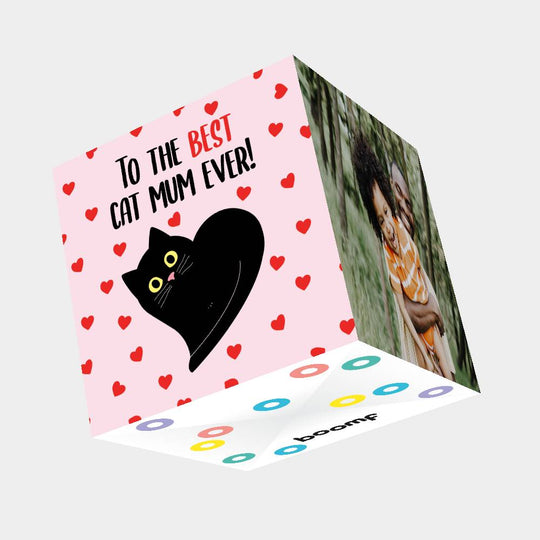 The Best Cat Mum Ever! Bomb 3D Cube Card