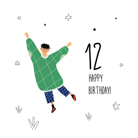 Cheerful Teenager Happy 12th Birthday