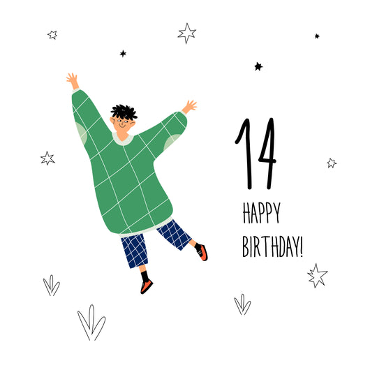 Cheerful Teenager Happy 14th Birthday