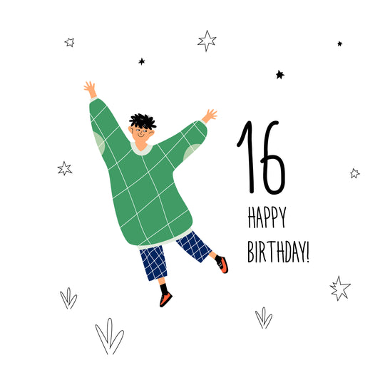 Cheerful Teenager Happy 16th Birthday