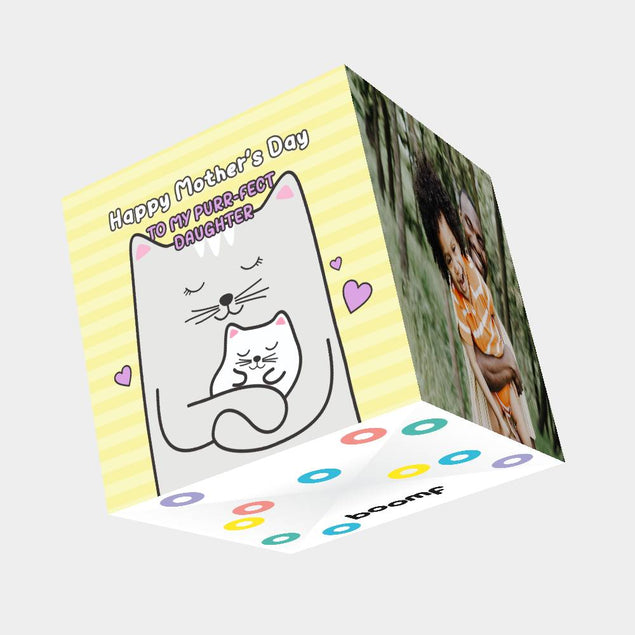 To My Purr-fect Daughter Bomb 3D Cube Card