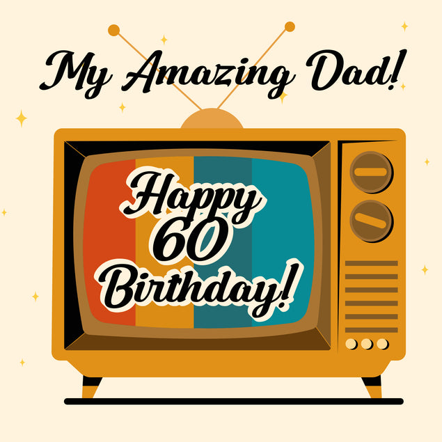 Retro TV Happy 60th Birthday My Amazing Dad