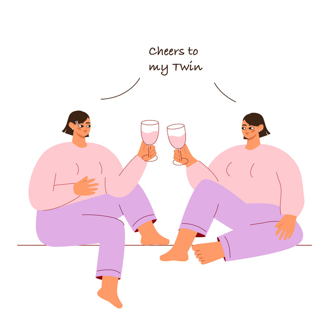 Girls Cheers To My Twin Happy Birthday