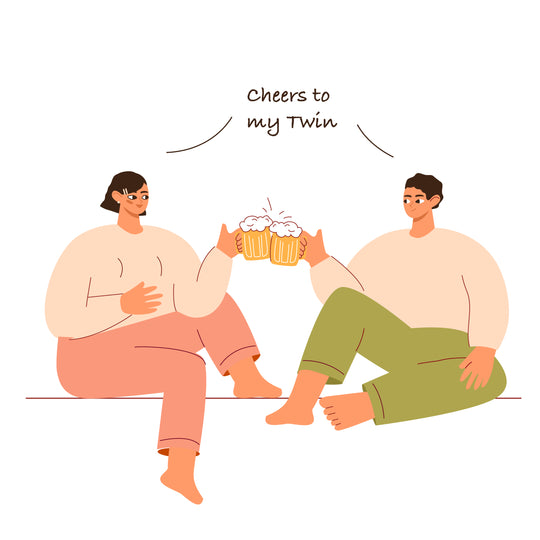 Boy And Girl Cheers To My Twin Happy Birthday