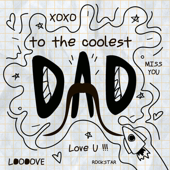 To The Coolest Dad Doodle Card