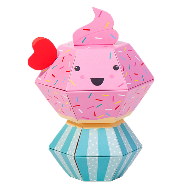 Cute Cupcake 3D Pop-up Wild Card Character Boomf Confetti Greeting Card