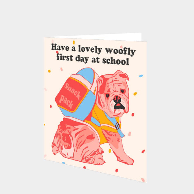 Woofly First Day At School Card