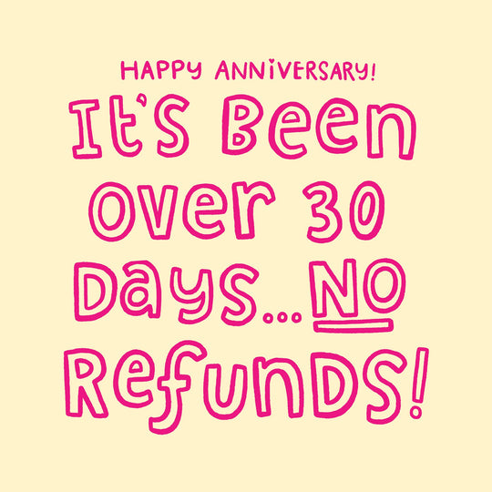 Anniversary No Refunds Card